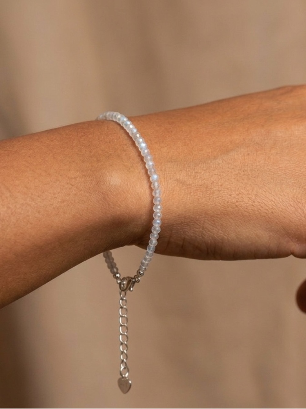 ✨ Delicate Faceted Natural Labradorite Beaded Bracelet